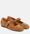 Dorothee Schumacher Wild Softness Suede Mary Jane Flats In Brown