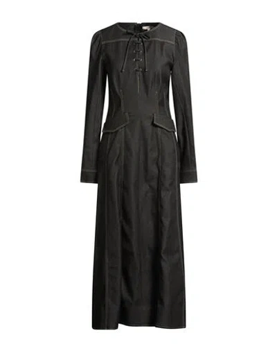 Dorothee Schumacher Woman Maxi Dress Charcoal Size 6 Cotton, Wool, Elastane In Black