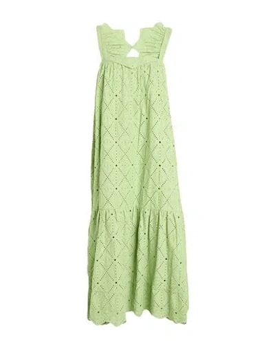 Dorothee Schumacher Woman Maxi Dress Light Green Size 5 Cotton, Polyester