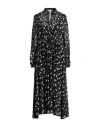 Dorothee Schumacher Woman Maxi Dress Midnight Blue Size 4 Viscose, Wool In Black