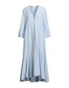 Dorothee Schumacher Woman Maxi Dress Sky Blue Size 4 Polyester, Linen In Blue