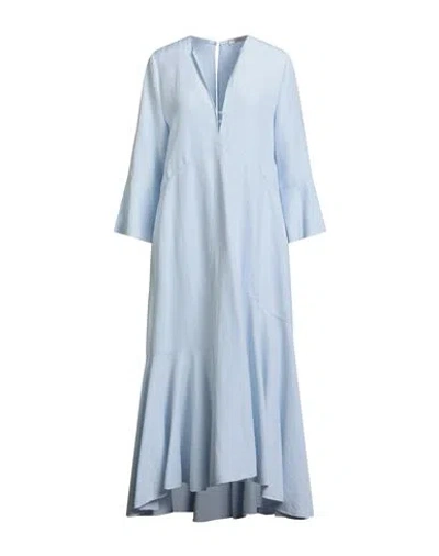 Dorothee Schumacher Woman Maxi Dress Sky Blue Size 4 Polyester, Linen