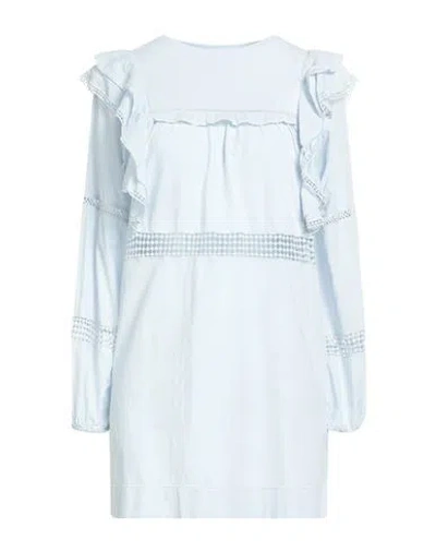 Dorothee Schumacher Woman Mini Dress Sky Blue Size 4 Cotton, Elastane