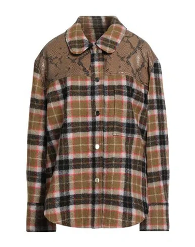 Dorothee Schumacher Woman Shirt Mustard Size 4 Virgin Wool, Lambskin In Brown