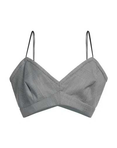 Dorothee Schumacher Woman Top Grey Size 1 Virgin Wool, Polyester, Polyamide, Elastane