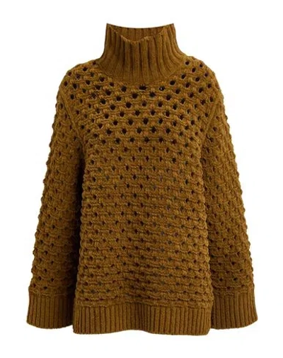 Dorothee Schumacher Woman Turtleneck Military Green Size 4 Polyamide In Brown