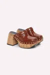 Dorothee Schumacher Women's Cork Contrast Platform Clogs In Red Brown In Multi