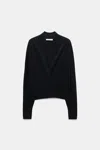 Dorothee Schumacher Wool-cashmere Pullover With Overlap Hem In Black
