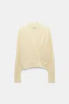 Dorothee Schumacher Wool-cashmere Pullover With Overlap Hem In Yellow