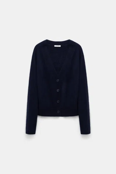 Dorothee Schumacher Wool-cashmere V-neck Cardigan In Blue
