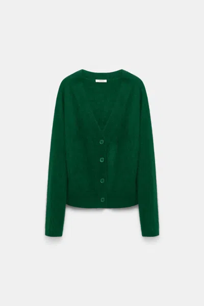 Dorothee Schumacher Wool-cashmere V-neck Cardigan In Green