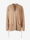 Dorothee Schumacher Shimmering Merino Cardigan In Beige