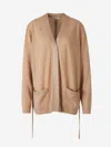 Dorothee Schumacher Shimmering Merino Cardigan In Ribbed Cuffs And Hem