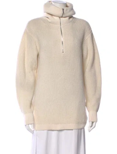 Pre-owned Dorothee Schumacher Wool Mock Neck Sweater In Neutral
