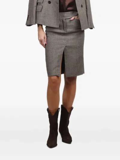 Dorothee Schumacher Wool Pencil Skirt In Gray