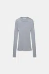 Dorothee Schumacher Wool-silk Blend Ribbed Pullover In Grey