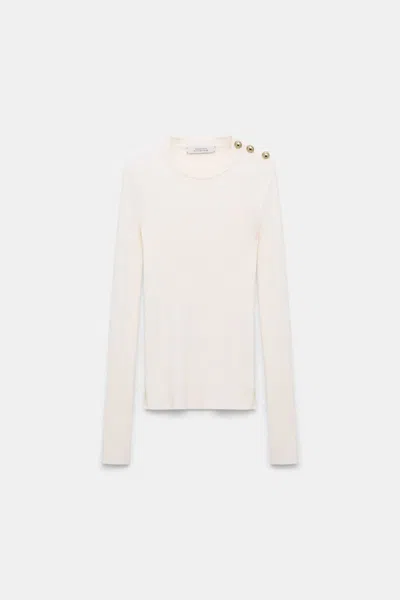 Dorothee Schumacher Wool-silk Blend Ribbed Pullover In White