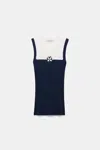 Dorothee Schumacher Wool-silk Blend Ribbed Shell In Blue