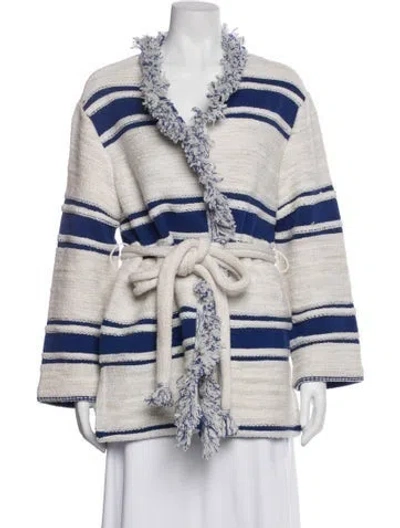 Pre-owned Dorothee Schumacher Wool Striped Jacket In White