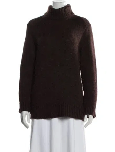Pre-owned Dorothee Schumacher Wool Turtleneck Sweater In Brown