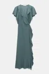 Dorothee Schumacher Wrap Dress With Ruffles In Green