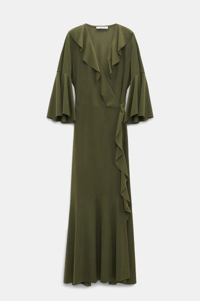 Dorothee Schumacher Wrap Front Beach Dress With Flounces In Green