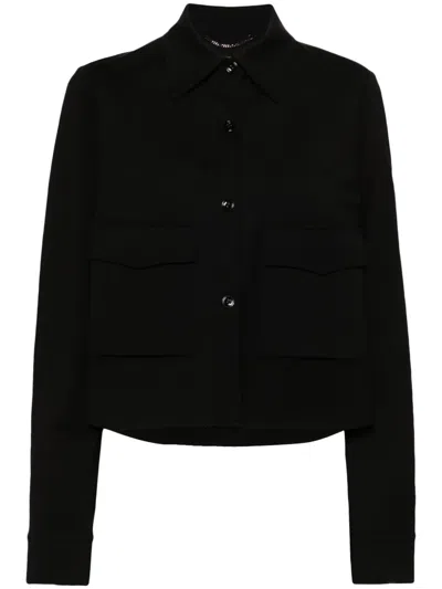Dorothee Schumacher Yoke-detail Shirt Jacket In Black