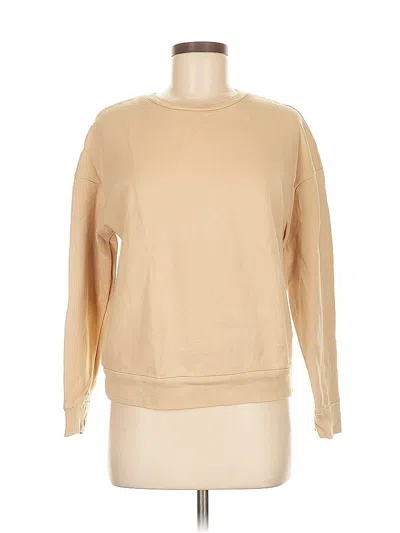 Pre-owned Dorothy Perkins Long Sleeve Top Tan Crew Neck Tops In Brown