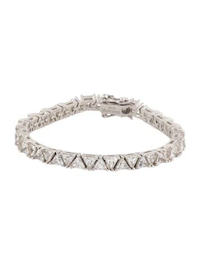 Pre-owned Dorsey 11.75ctw Synthetic Colorless Sapphire Theodora Rivière Bracelet, 6" In Multicolor