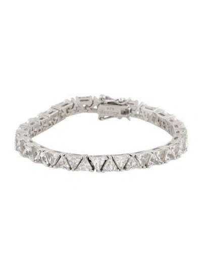 Pre-owned Dorsey 11.75ctw Synthetic Colorless Sapphire Theodora Rivière Bracelet, 6.25" In Multicolor