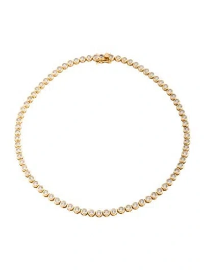 Pre-owned Dorsey 13.02ctw Synthetic Colorless Sapphire Jamez Bezel Rivière Necklace, 15" In Multicolor