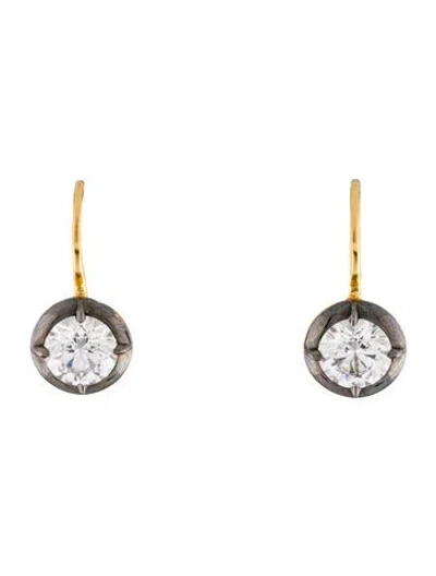 Pre-owned Dorsey 14k 1.97ctw Lab-grown Diamond Lucien Latcheback Earrings In Multicolor