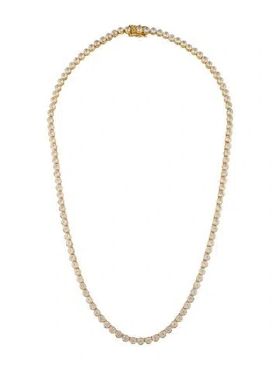 Pre-owned Dorsey 15.52ctw Synthetic Sapphire James Bezel Riviera Tennis Necklace, 18" In Multicolor