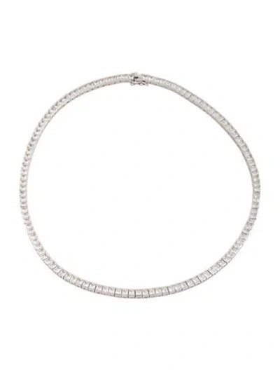 Pre-owned Dorsey 17.92ctw Synthetic Colorless Rivière Necklace, 16" In Multicolor