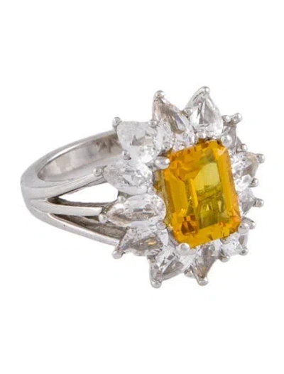Pre-owned Dorsey 1.82ct Synthetic Yellow Sapphire & Synthetic Colorless Sapphire Cocktail Ring In Multi