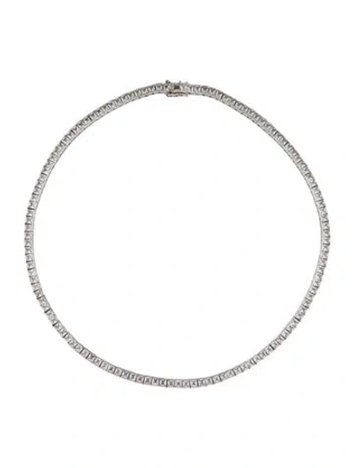 Pre-owned Dorsey 18.64ctw Synthetic Sapphire Princess Cut Riviere Necklace, 17" In Multicolor