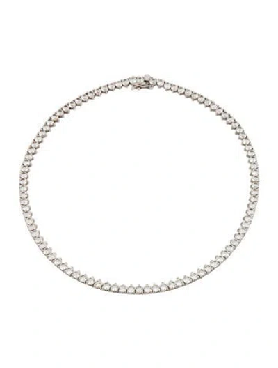 Pre-owned Dorsey 19.00ctw Synthetic Sapphire Bennington 3-prong Rivière Necklace, 15" In Multicolor