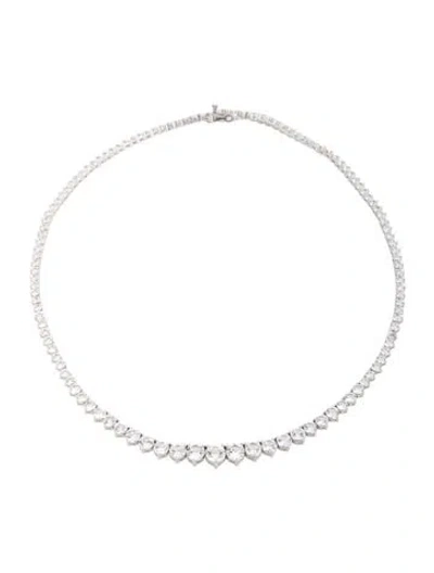 Pre-owned Dorsey 20.16ctw Synthetic Colorless Sapphire Campbell Rivière Necklace, 15" In Multicolor