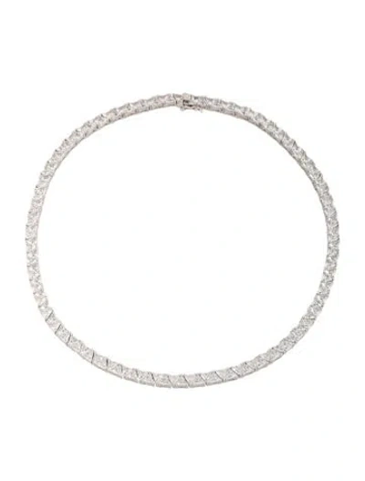 Pre-owned Dorsey 30.75ctw Synthetic Colorless Sapphire Theodora Rivière Necklace, 16" In Multicolor