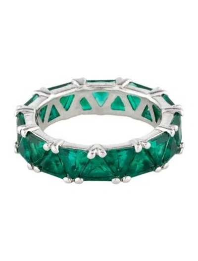 Pre-owned Dorsey 4.40ctw Synthetic Emerald Theodora Eternity Band In Multi
