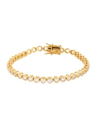 Pre-owned Dorsey 4.50ctw Synthetic Colorless Sapphire James Bezel Rivière Bracelet, 6.5" In Multicolor