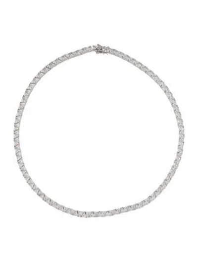 Pre-owned Dorsey 49.32ctw Synthetic Sapphire Theodora Riviere Tennis Necklace, 18" In Multi