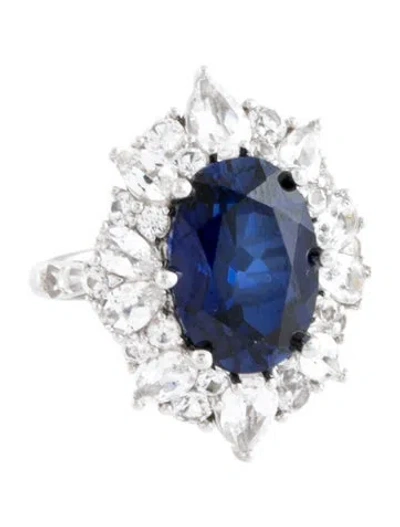 Pre-owned Dorsey 7.22ct Synthetic Sapphire Cocktail Ring In Blue