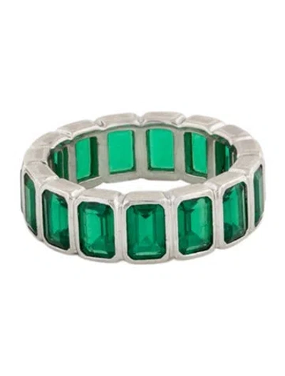 Pre-owned Dorsey Crystal Bezel Eternity Band In Green
