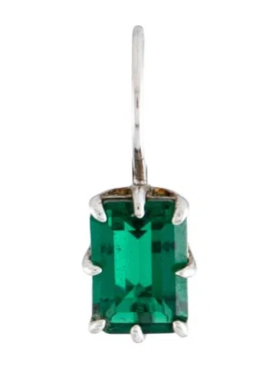 Pre-owned Dorsey Crystal Single Drop Earring In Green