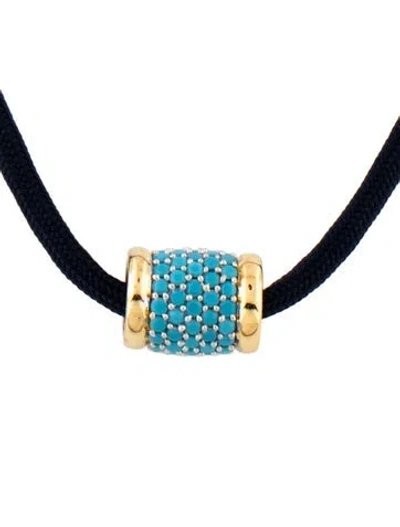 Pre-owned Dorsey Cubic Zirconia & Lab-grown Diamond Yves Paracord Necklace, 26" In Blue