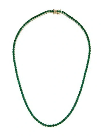 Pre-owned Dorsey Glass Rivièretennis Necklace, 16" In Green