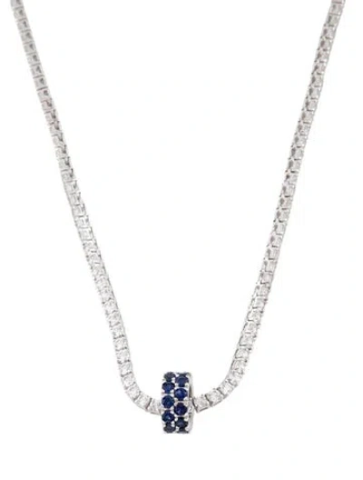Pre-owned Dorsey Lab-grown Sapphire Two-row Riviére & Lab-grown Colorless Sapphire Moss Riviére Necklace, 20" In Multi