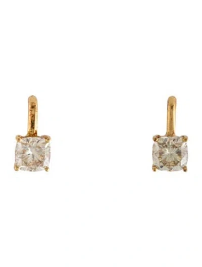 Pre-owned Dorsey Moissanite Porter Cushion-cut Earrings In Honey In Multicolor