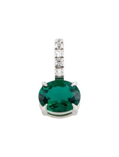 Pre-owned Dorsey Synthetic Emerald & Synthetic Sapphire Pendant In Multicolor